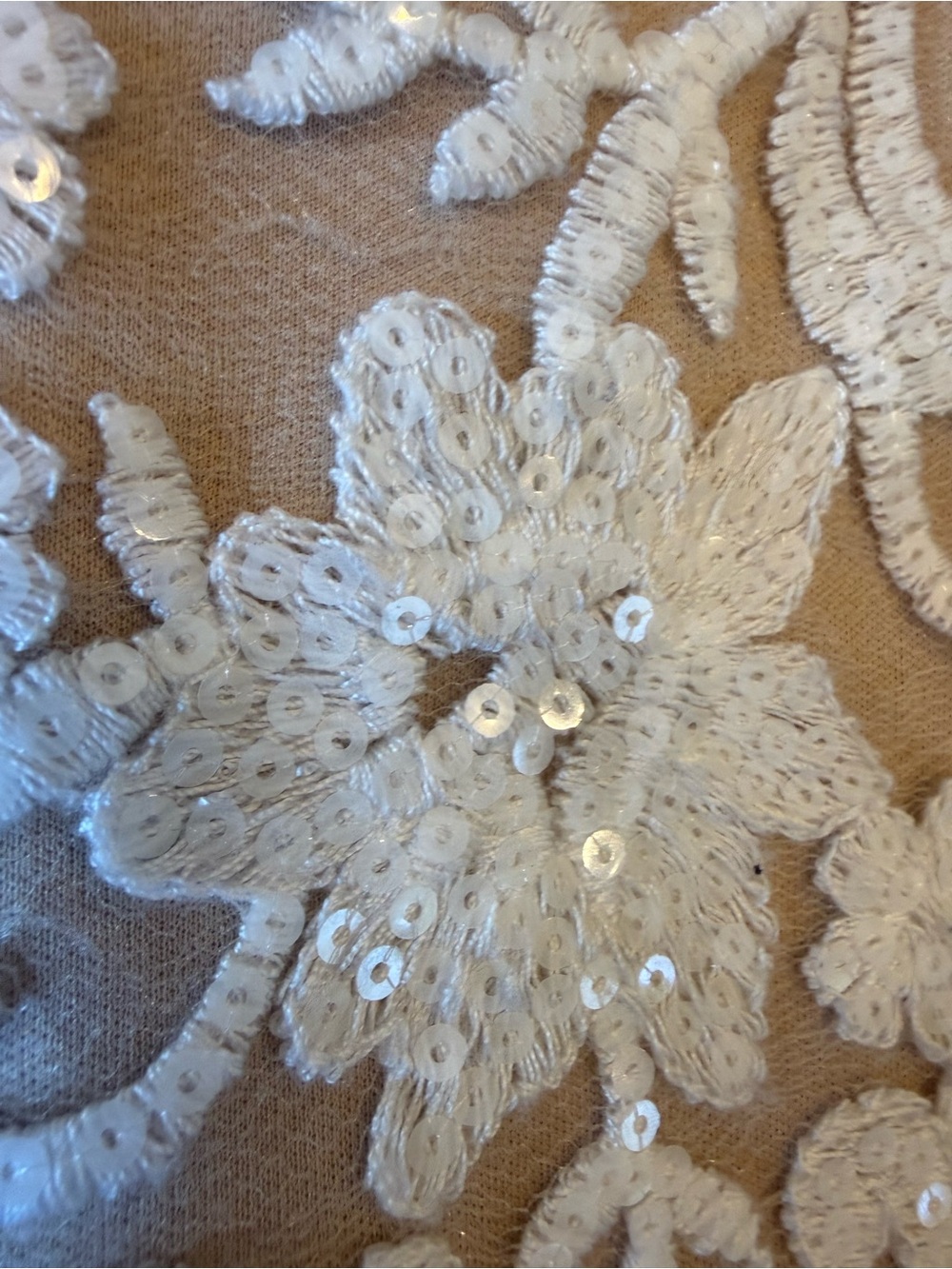 BHLDN Nude and White Lace Midi Dress - Picture 2 of 6